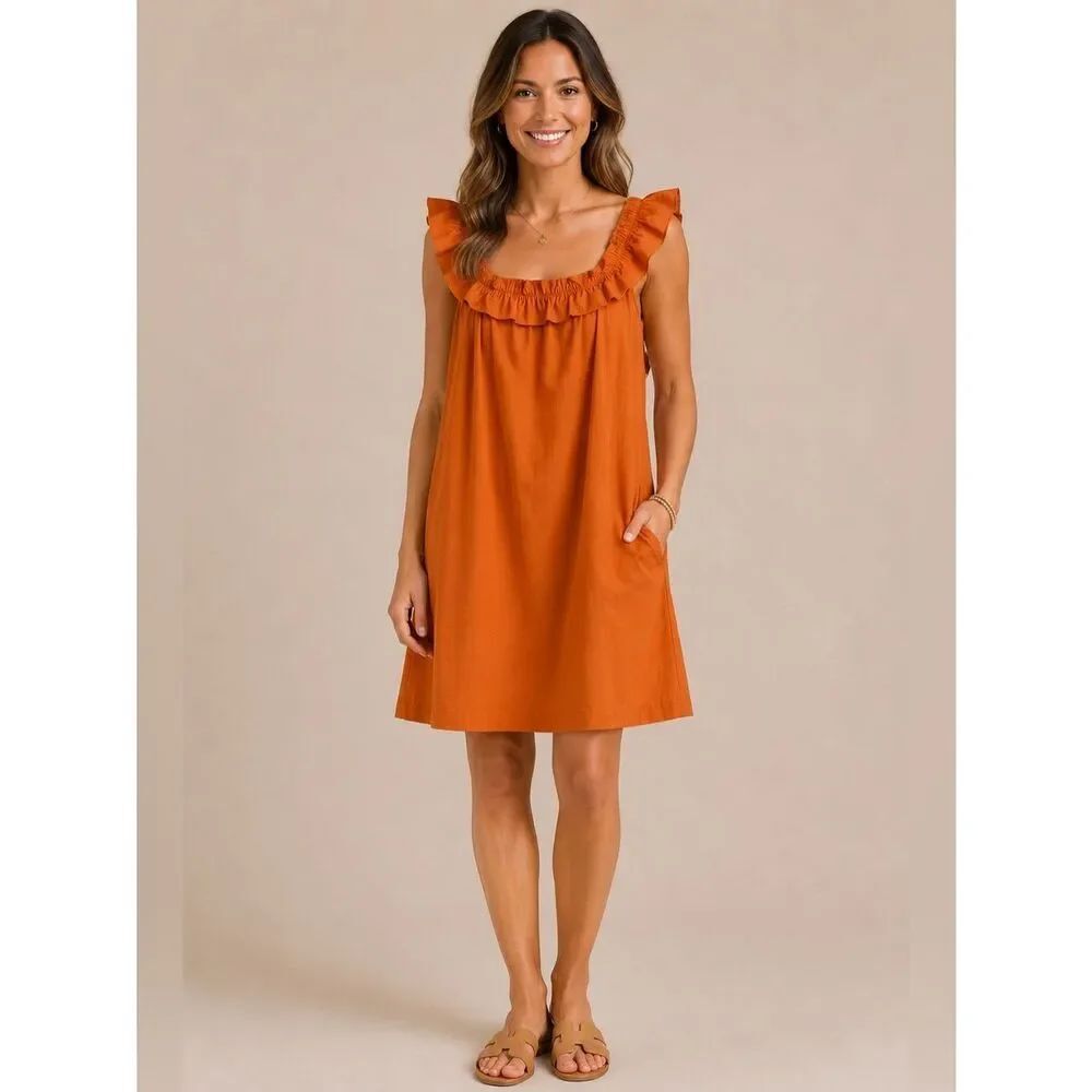 NWT ✨Victoria Dunn Ruffle Sleeveless Scoop Neck Sundress